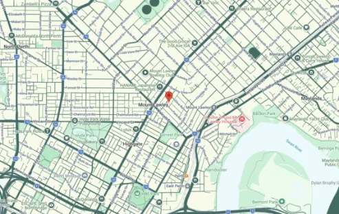 Map showing the hospital location in Mount Lawley